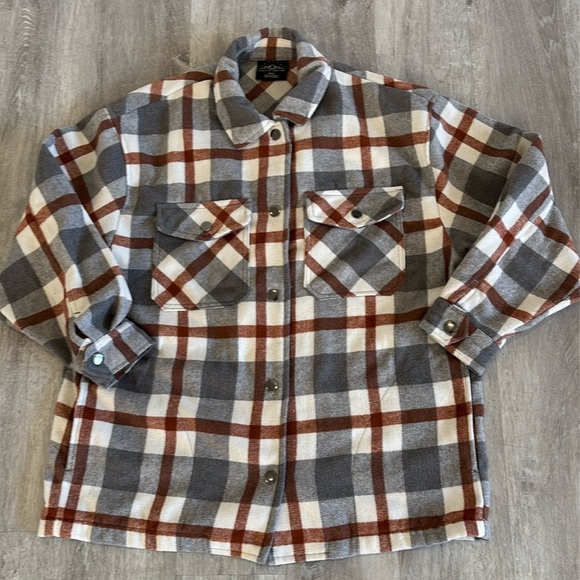 HFX | Women’s Small Oversized Flannel Jacket Button Up Collared Shirt - Picture 1 of 10